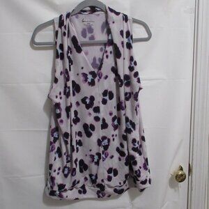Lane Bryant Lavender Sleeveless Tank 18/20 floral watercolor shawl neck blouse